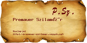 Premauer Szilamér névjegykártya